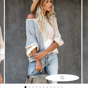 Vici Collection City View Colorblock Ballon Sleeve Sweater